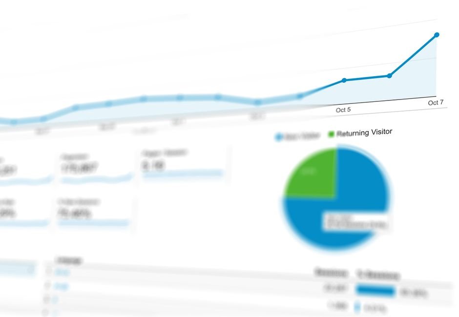 Abstract visualization of data analytics with graphs and charts showing dynamic growth
